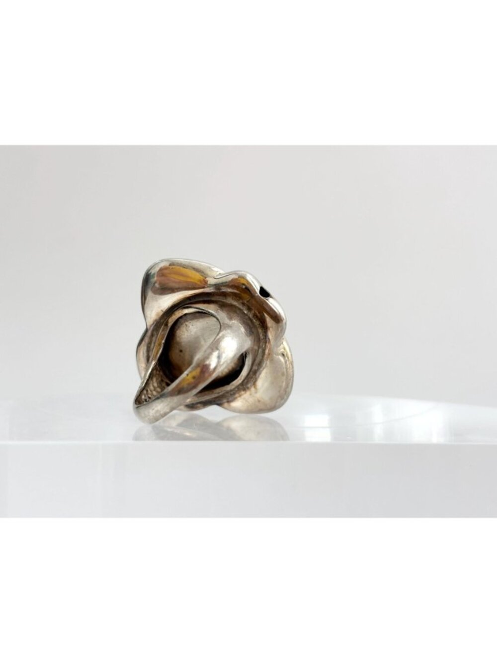 Blooming Rose Floral Beautiful Jumbo Sterling Silver 925 Vintage Ring - sz 7 - Picture 6 of 16